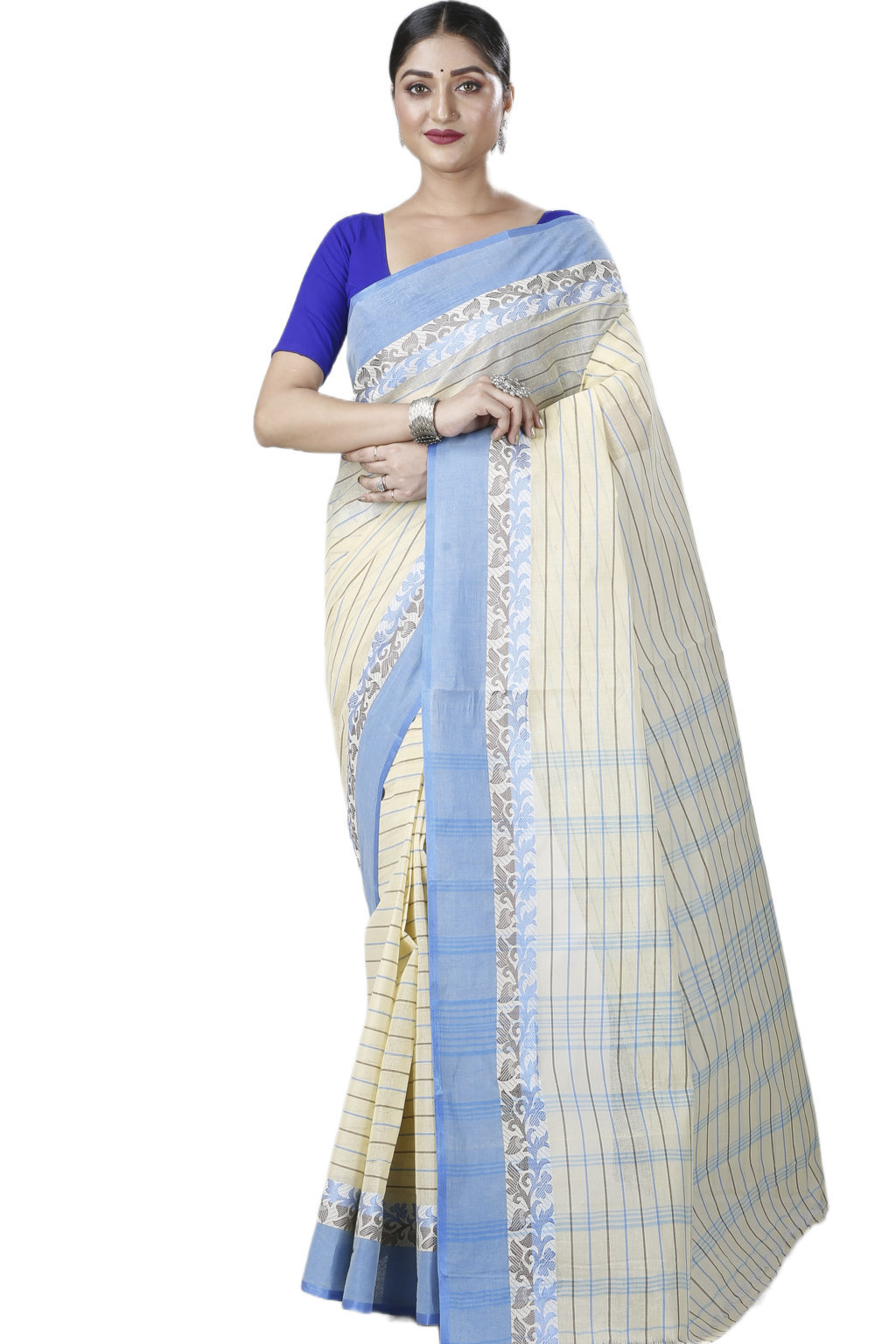 Sky Blue Pure Cotton Subha Tant Saree (1084)